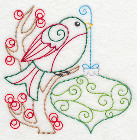Christmas Whimsy Bird and Bulb 2 (Vintage)