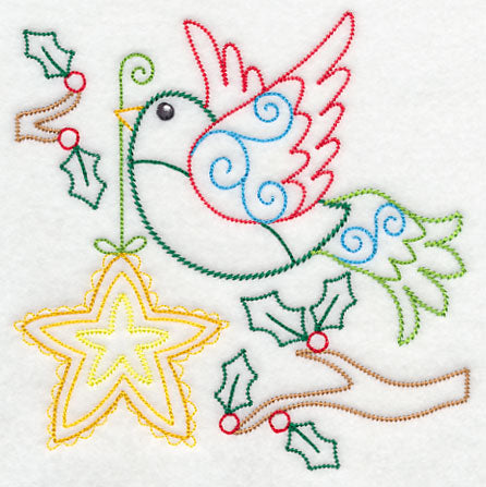 Christmas Whimsy Bird and Bulb 3 (Vintage)