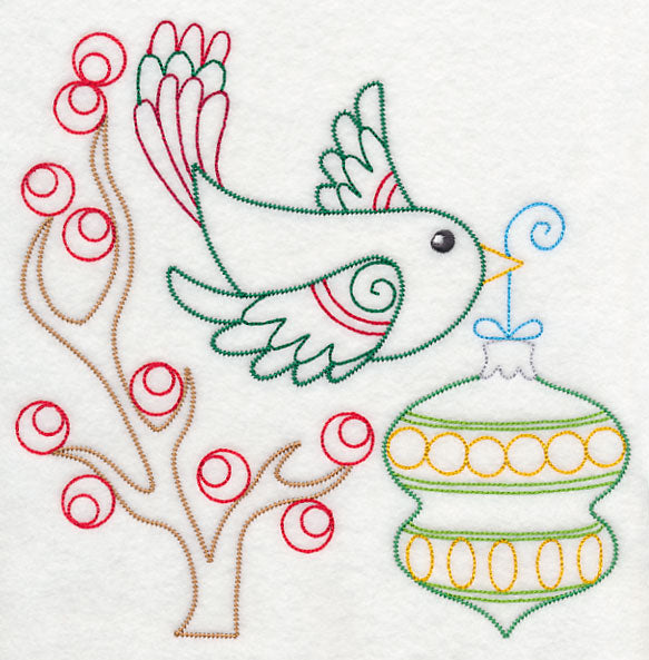 Christmas Whimsy Bird and Bulb 4 (Vintage)