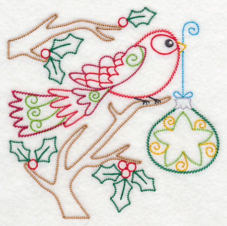 Christmas Whimsy Bird and Bulb 6 (Vintage)