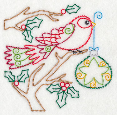 Christmas Whimsy Bird and Bulb 6 (Vintage)