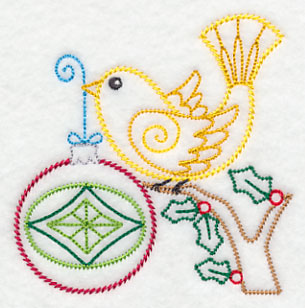 Christmas Whimsy Bird and Bulb 8 (Vintage)