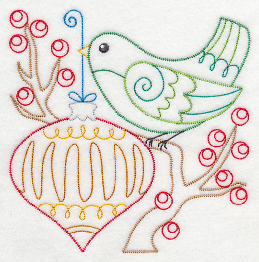 Christmas Whimsy Bird and Bulb 9 (Vintage)