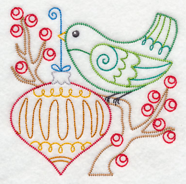 Christmas Whimsy Bird and Bulb 9 (Vintage)