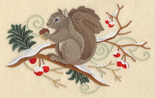 Squirrel and Winter Branch Spray