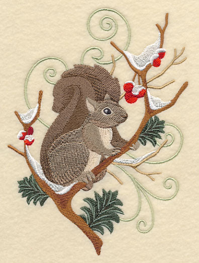 Squirrel and Winter Branch Wedge