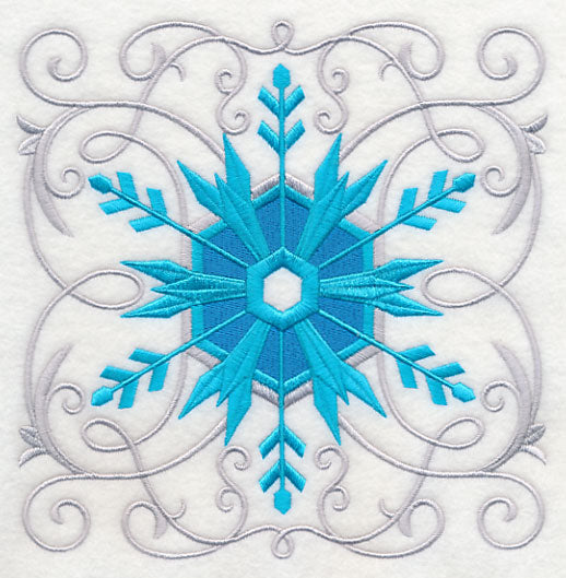 Frosty Filigree Snowflake Square