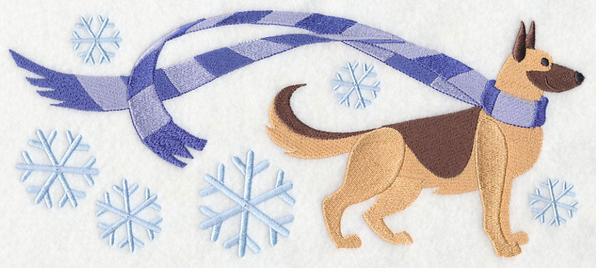 Wrapped Up in Winter German Shepherd