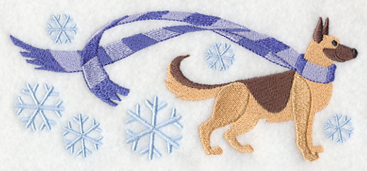 Wrapped Up in Winter German Shepherd