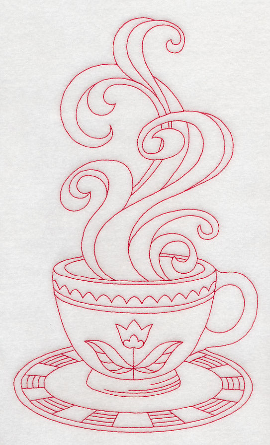 Hot Cuppa (Redwork)