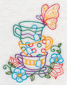 Stacked Cups with Perching Butterfly (Vintage)