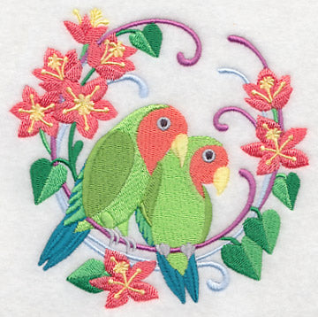 Peach-Faced Lovebirds Wreath