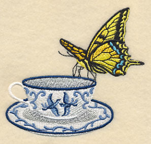 Blue Willow Tea - Cup and Butterfly 2