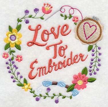 Love To Embroider Wreath