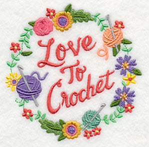 Love To Crochet Wreath