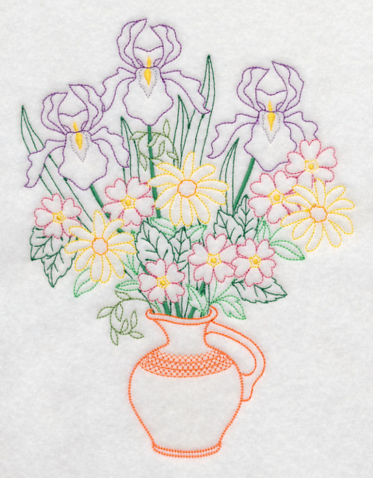 Iris and Daisy Bouquet (Vintage)