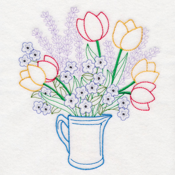 Tulip and Lavender Bouquet (Vintage)