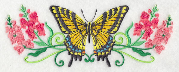 Tiger Swallowtail and Flowers