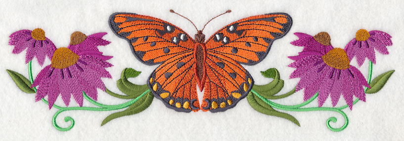 Gulf Fritillary and Flowers