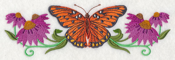 Gulf Fritillary and Flowers