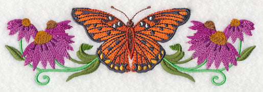 Gulf Fritillary and Flowers