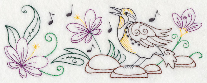 Singing Meadowlark Border (Vintage)