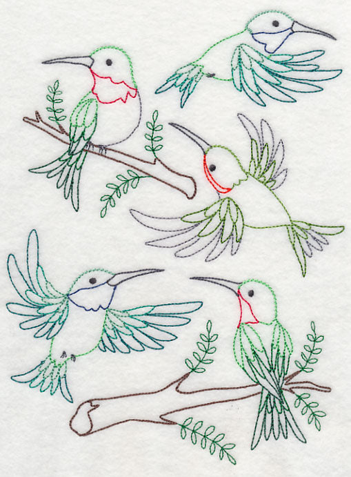 Hummingbirds' Fancy Flight (Vintage)