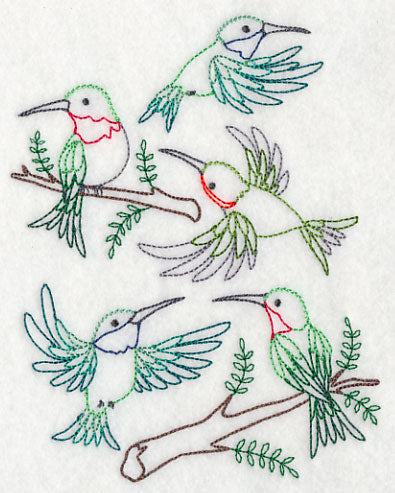 Hummingbirds' Fancy Flight (Vintage)