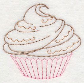 Sweet Cupcake with Fudge Swirls (Vintage)