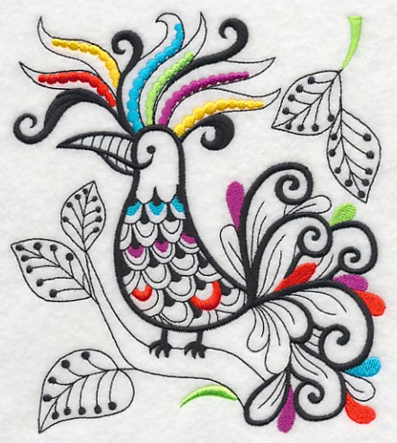 Wild Whimsy Bird 1 (Blackwork)