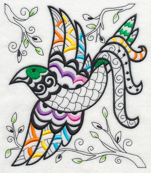 Wild Whimsy Bird 3 (Blackwork)