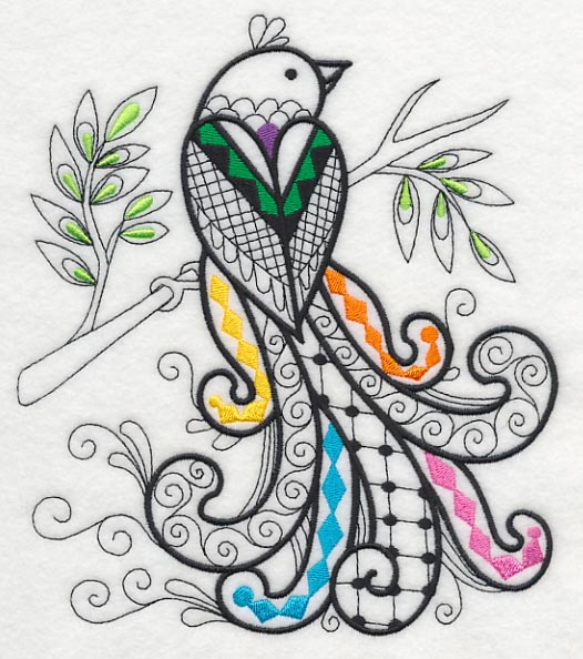 Wild Whimsy Bird 4 (Blackwork)