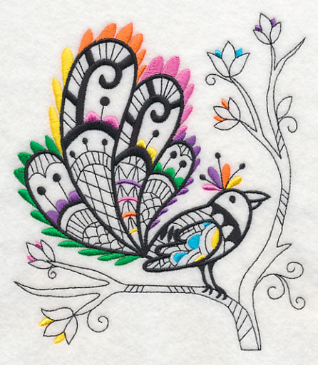 Wild Whimsy Bird 6 (Blackwork)