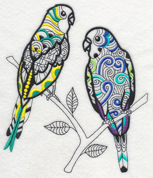 Parakeet Pair (Blackwork)