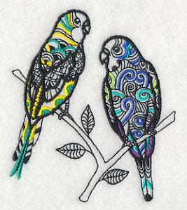 Parakeet Pair (Blackwork)
