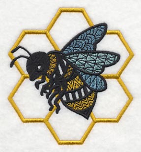 Busy Bee and Honeycomb (Blackwork)