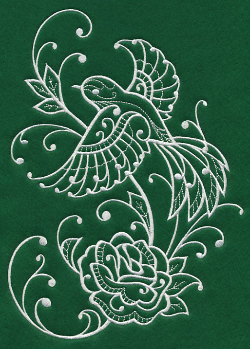 Spring Whitework Bird