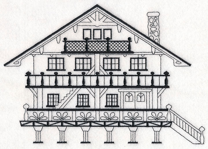 Swiss Chalet (Blackwork)