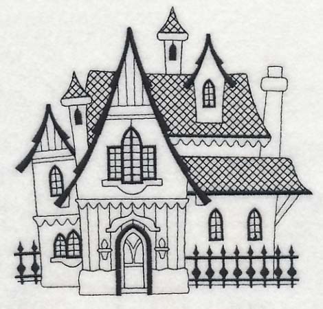 Storybook Gothic House (Blackwork)