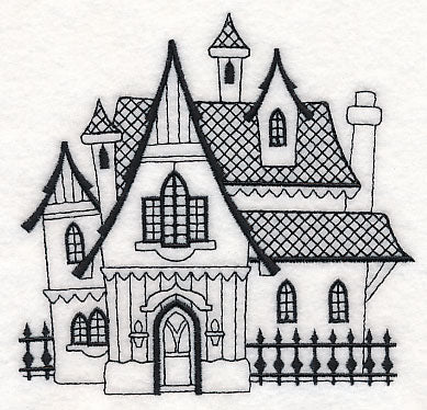 Storybook Gothic House (Blackwork)