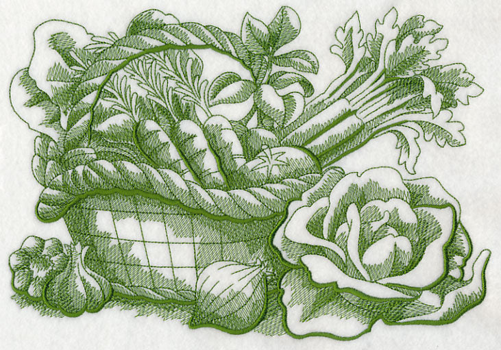 Farmers Market Vegetable Basket (Toile)