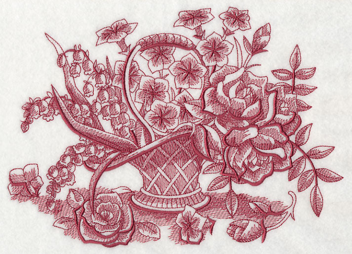 Farmers Market Flower Basket (Toile)