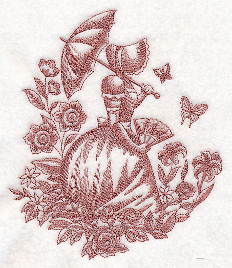 Umbrella Girl in Garden (Toile)