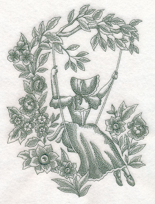 Umbrella Girl on Swing (Toile)