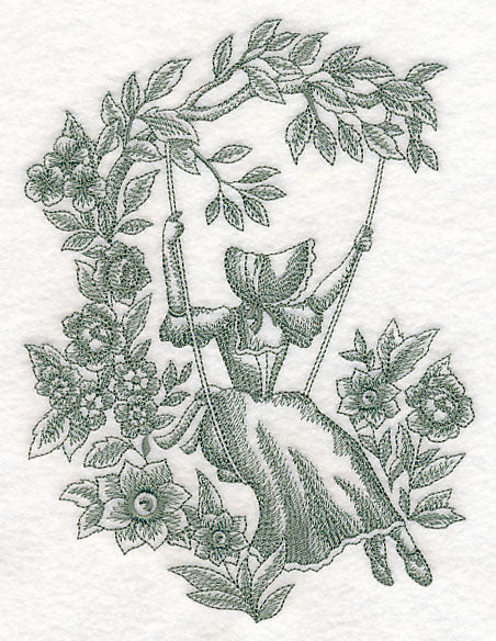 Umbrella Girl on Swing (Toile)