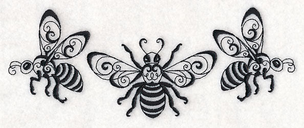 Honeybee Trio (Blackwork)