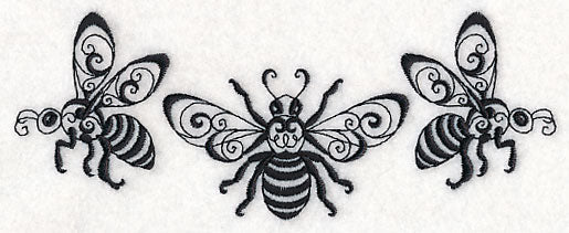 Honeybee Trio (Blackwork)
