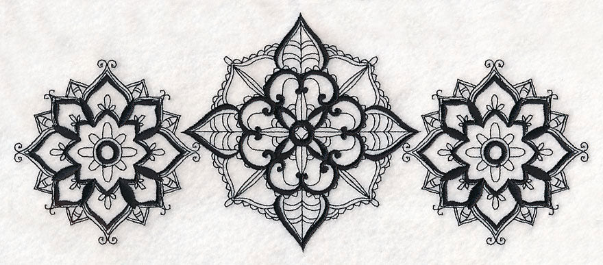 Mehndi Flourishes Trio (Blackwork)