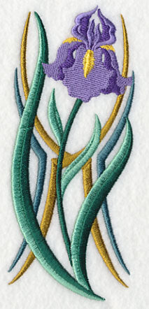 Art Deco Iris - Vertical Border