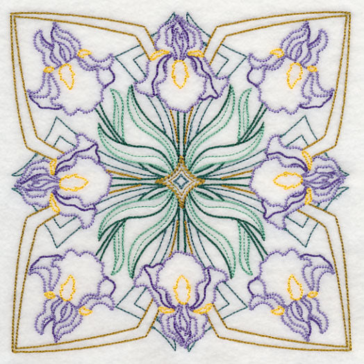 Art Deco Iris - Square (Vintage)